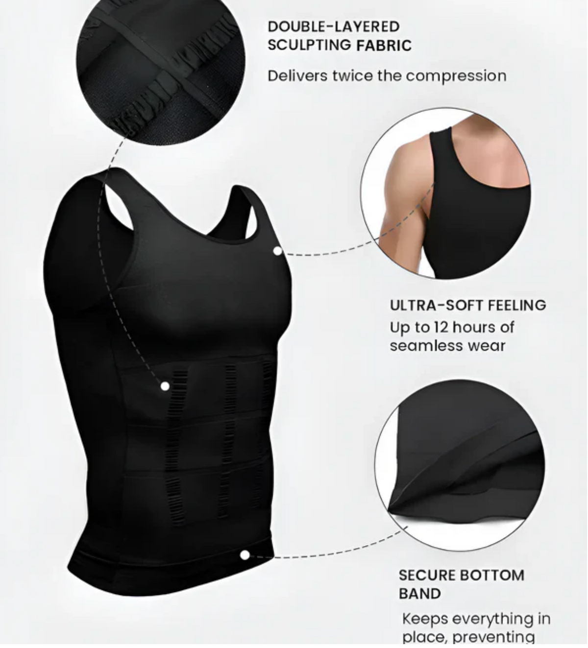 Men’s Compression Tank Top – Slimming & Posture Support